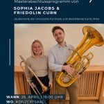 Konzert Masterabschlussprogramm Sophia Jacobs & Friedolin Curn