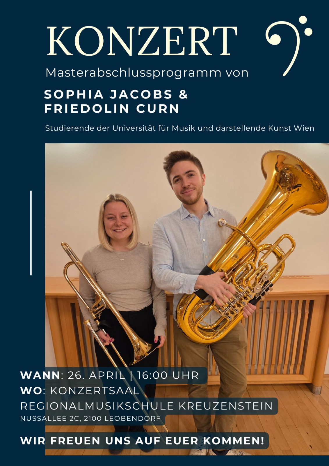 Konzert Masterabschlussprogramm Sophia Jacobs & Friedolin Curn